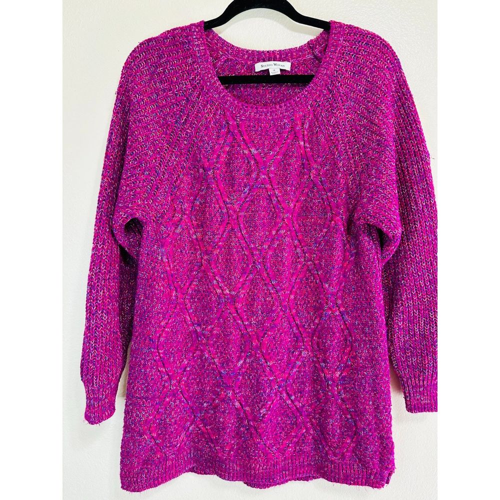 Studio Work Women's Colorful Knit Sweater, Size 1X